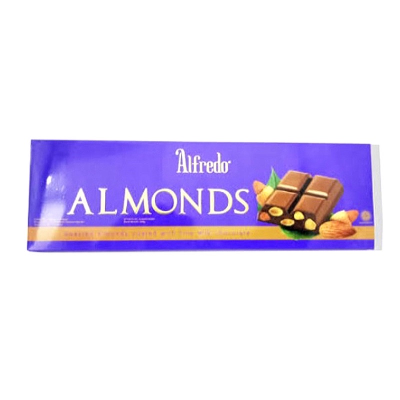 

Alfredo Almond Chocolate Bar 300gr / Cokelat / Coklat / Alfredo / Almond / Chocolate / Bar / 300gr / milk / susu / isi / kacang