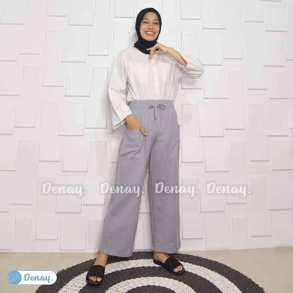 Kulot Wanita - Nika Linen Crinkle Premium - Fasion Muslim