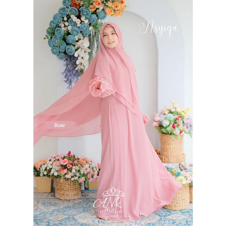 ASYIQA SET KHIMAR ANQ COLLECTION/SET GAMIS ASYIQA CERUTY BABYDOLL
