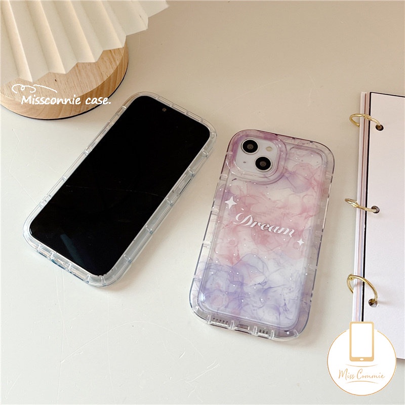 IPHONE Airbag Phone Case Kompatibel Untuk Iphone7 8 6 6S Plus 11 14 13 12 Pro MAX XR X XS MAX Fantasi Lukisan Tinta Langit Berbintang Bulan Bintang TPU Lembut Bening Shockproof Back Cover