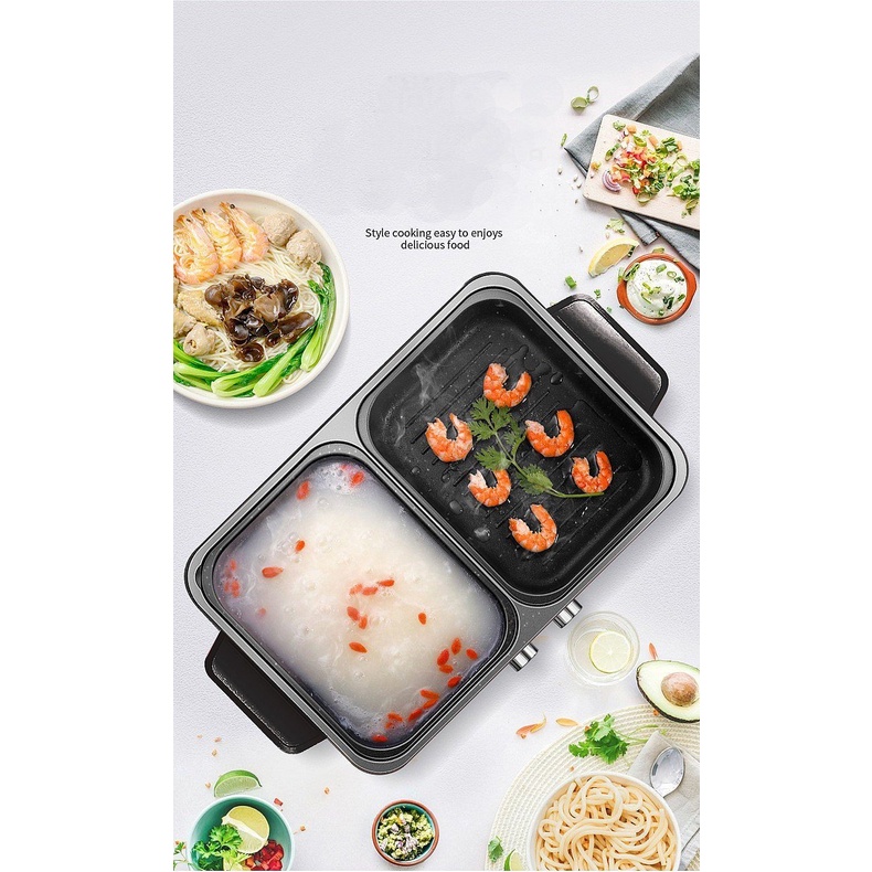 IDEALIFE Electric Grill &amp; Shabu IL-116D Grill Panggang Listrik