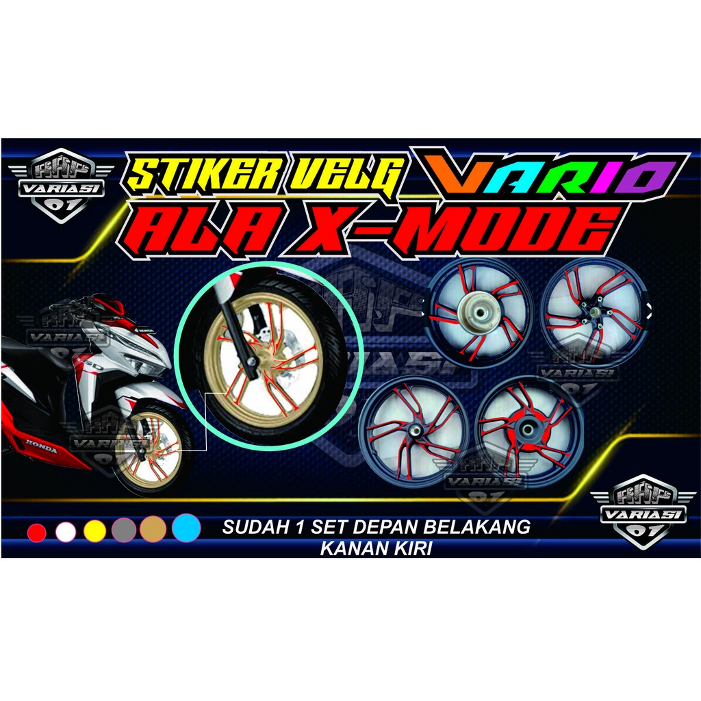 VARIO 2023!!! stiker Velg Vario new 2023 Ala X-MODE, stiker Velg Ala-Ala X-Mode