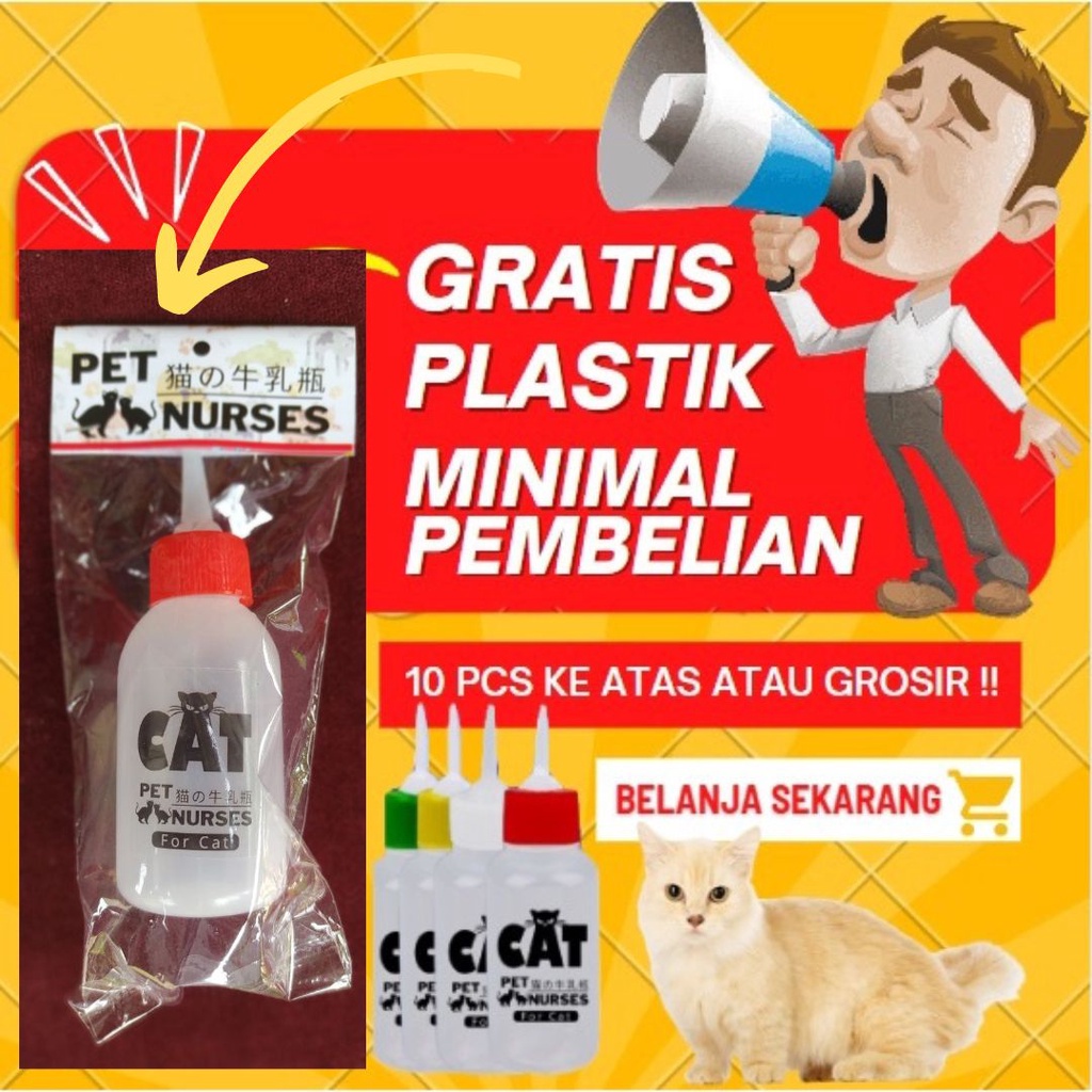 Botol Dot Susu Kucing Anjing Baru Lahir 80ML Kitten Dot PREMIUM QUALTY FEFARM