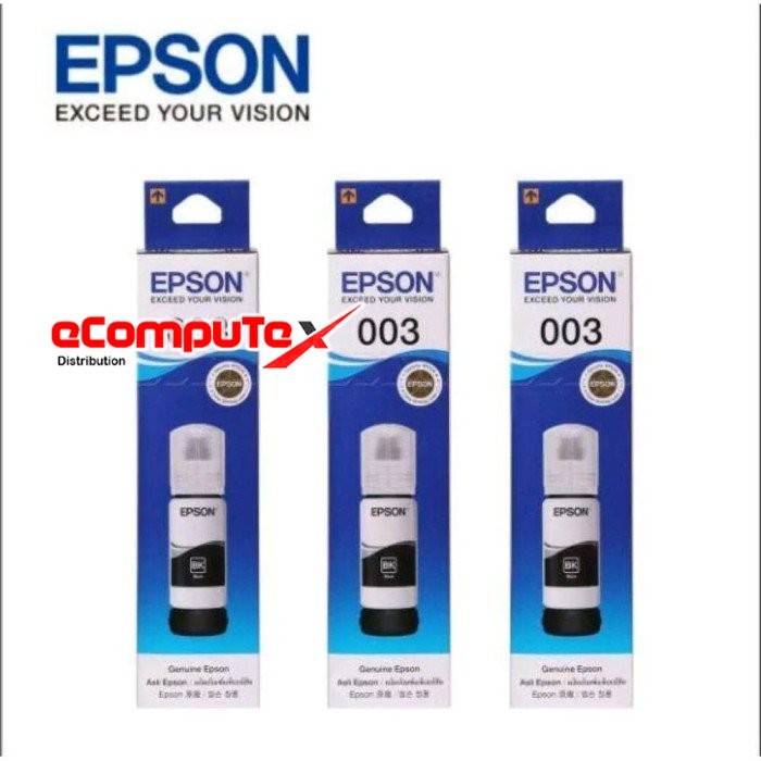 TINTA EPSON 003 BLACK T003 HITAM ORIGINAL RESMI FOR L5190 L3150 L1110