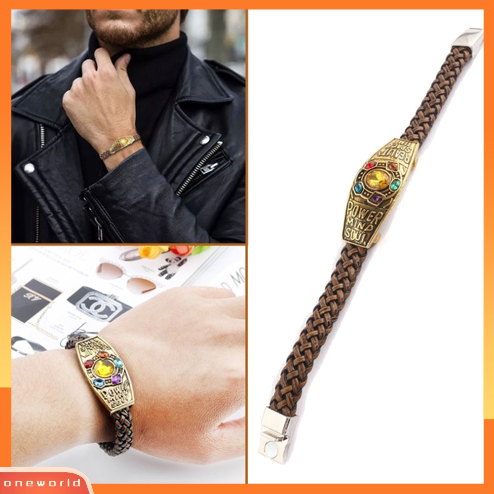 [WONE] Unisex Thanos Gauntlet Power Stone Braided Strap Bracelet Gift