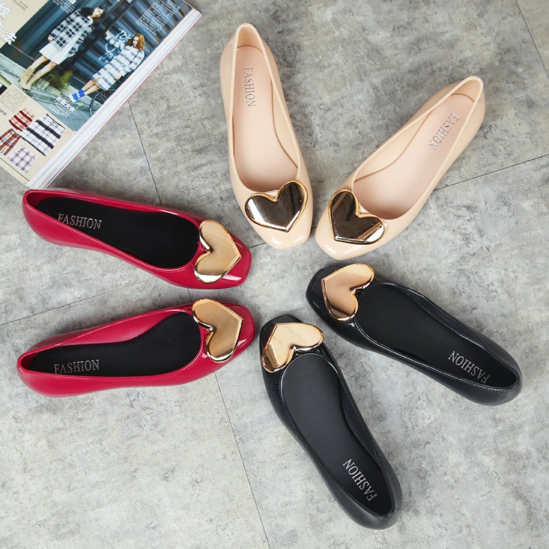 littlekiddoss SD2217 Sepatu Flatshoes Jelly Wanita Import Flat Shoes Teplek Love Jeli flatshoes Fashion