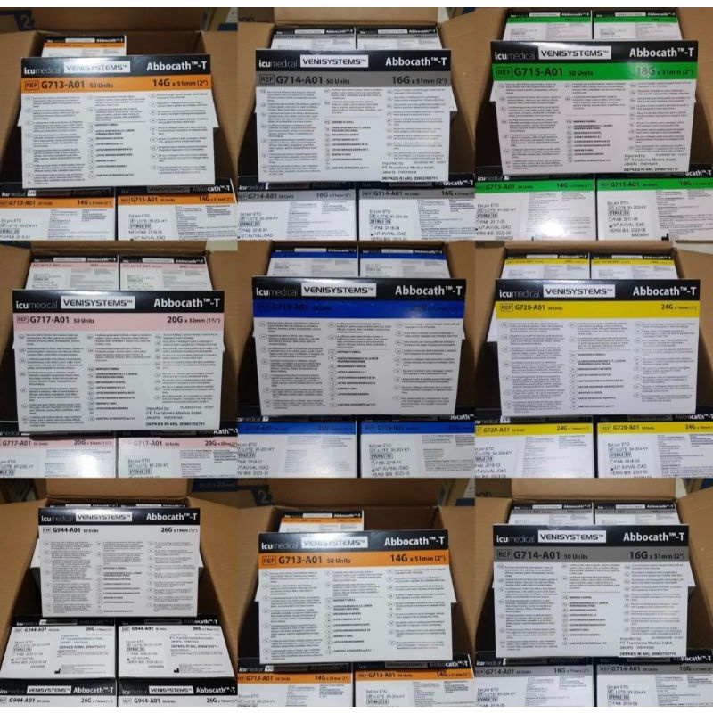 IV Catheter Abbocath Venisystems 14 16 18 20 22 24 26 G Abocat IV Surflo Abbocat Abbot 14G 16G 18G 20G 22G 24G 26G