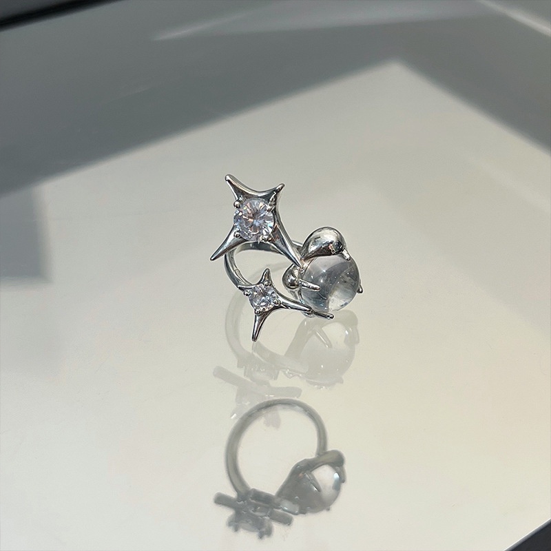 Aksesoris Cincin Zirkon Inset Mikro Meteor Temperamen Gaya