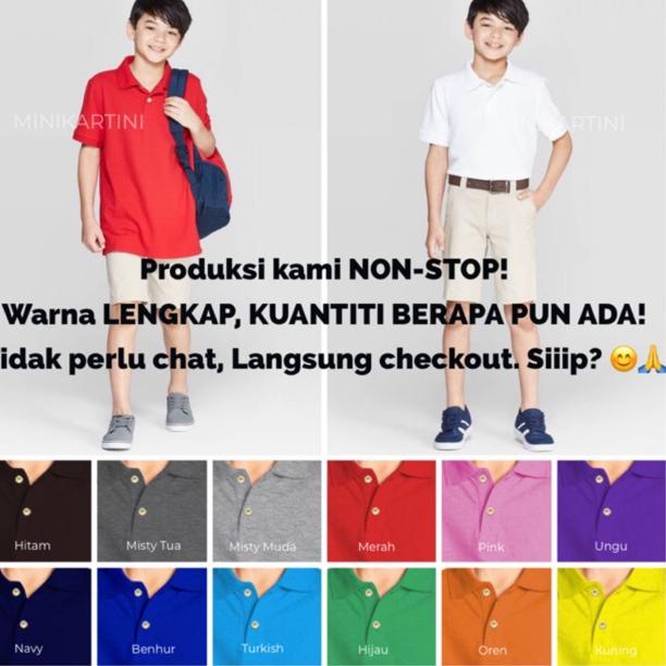 [D-9]1 ㊛] MONDAZE Kids Polo Shirt / Kaos Polo Kerah Polos Anak Cowo Cewe-banyak diminati