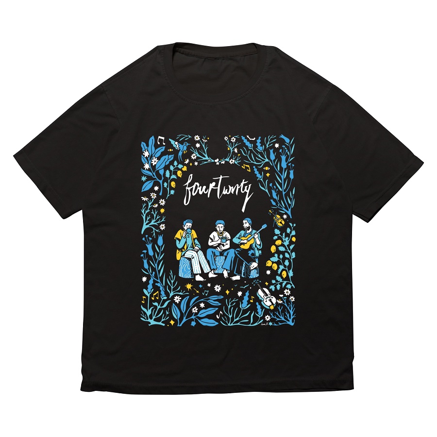 KAOS BAND FOURTWNTY 4.20 MUSIK INDIE FOLK INDONESIA LOGO T SHIRT BLACK UNISEX COTTON