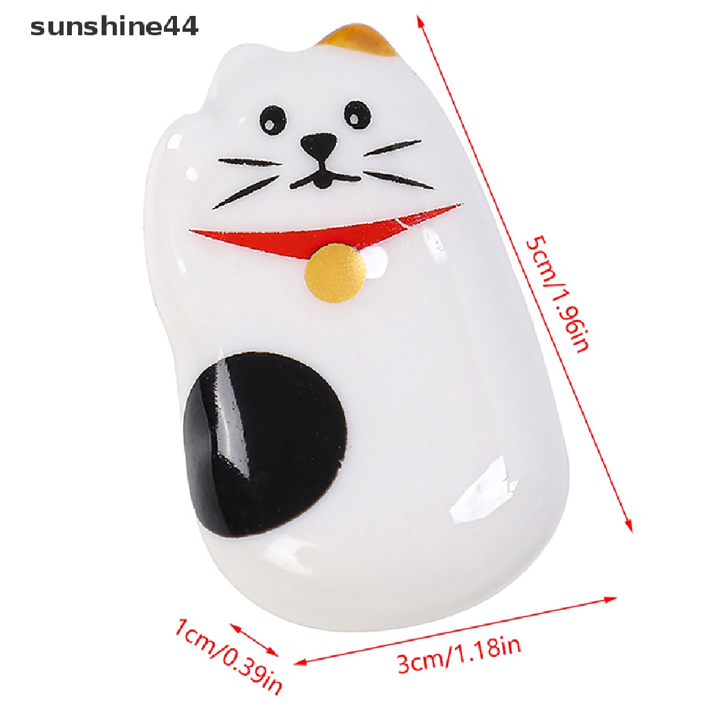 Sunshine Rak Holder Sumpit Desain Kucing Lucu Bahan Keramik