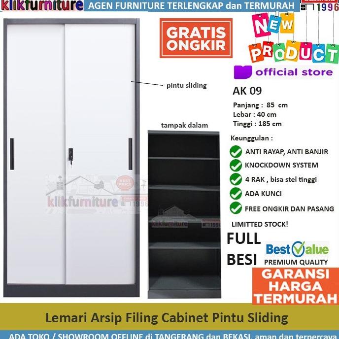 

Lemari Arsip Besi Kantor Pintu Sliding PLAT AK 09