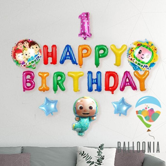 New Set Foil Balloon Birthday Cocomelon | Dekorasi Balon Ulang Tahun 