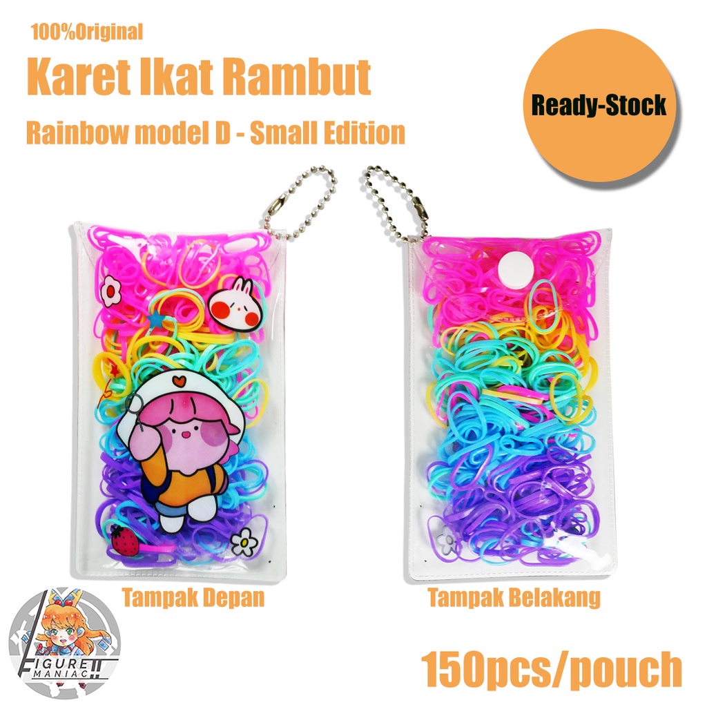 Aksesoris Rambut - Karet Jepang Pouch Rainbow Color Edition Premium Import Edition