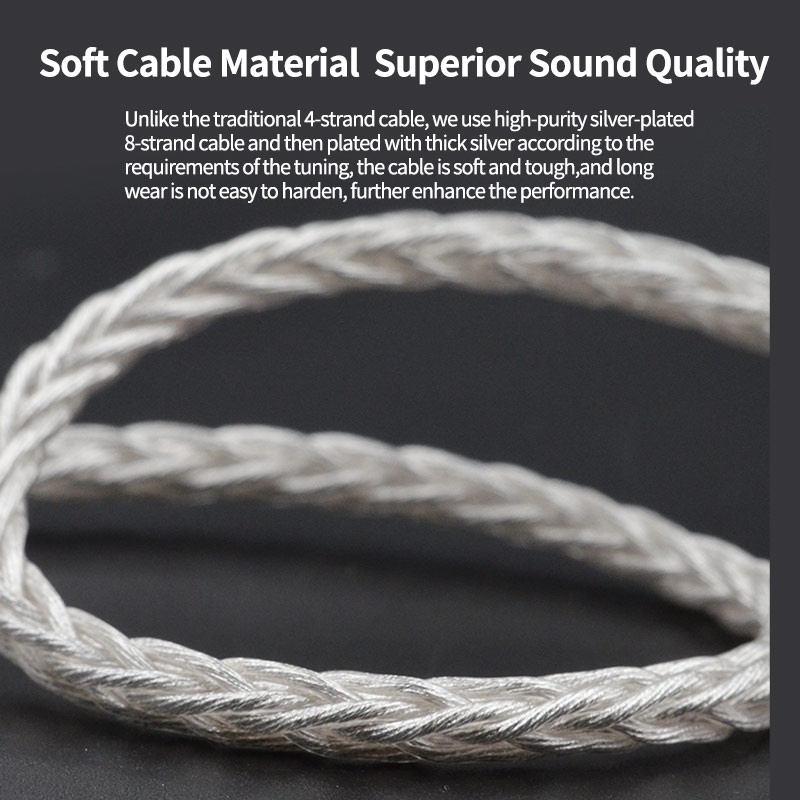 Kz 1064cores 8-helai Silver Plated Earphone Upgrade Kabel 3.5mm DIY Earbud Kawat Untuk KZ ZSN Pro X EDX ZS10 Pro Earbud