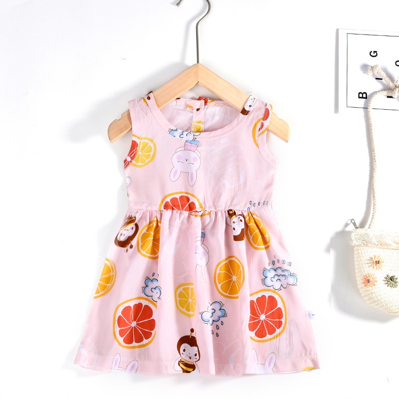 Baju Dress Terusan Anak Bayi Cewek Katun import Gaun santai rumahan model korea 1 2 3 tahun motif Bunga