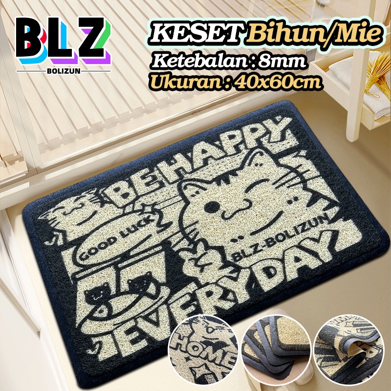 Bolizun Keset Karpet PVC Mie Bihun Welcome HOME New 40 x 60 Full Printing MOTIF