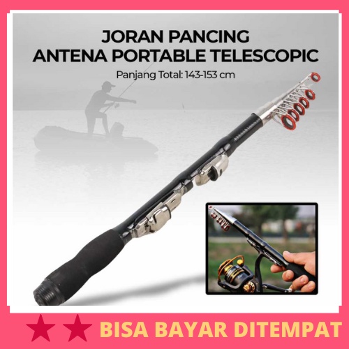 Joran Pancing Antena Portable Telescopic 1.5 M / Joran Tongkat Stik Pancing Pancingan Antena Laut Su