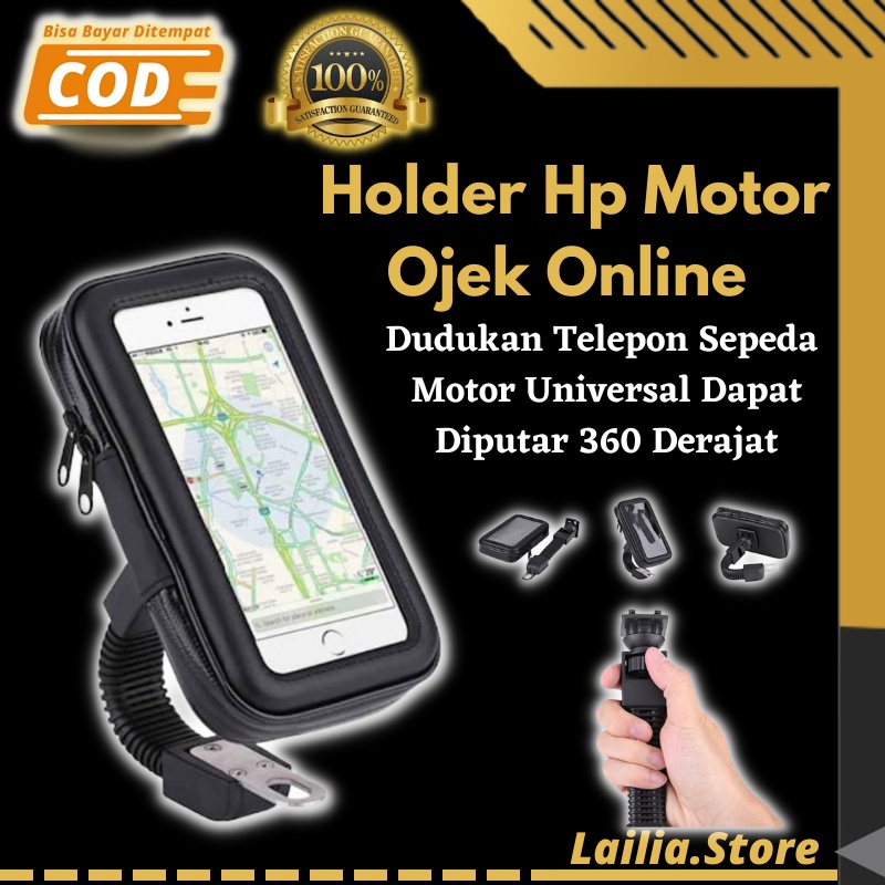 Holder hp motor waterproof dudukan tempat penahan ponsel Universal di SPION anti air mudah di gunakan phone holder stand NB10 LS