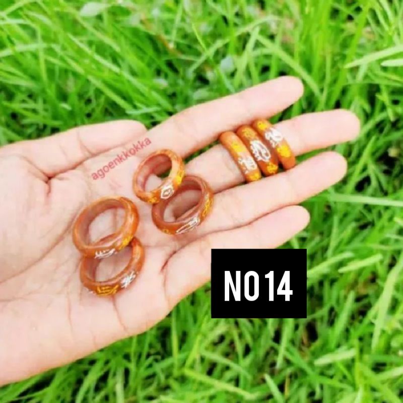 Cincin ukir coklat ukuran 14 kokka kaukah