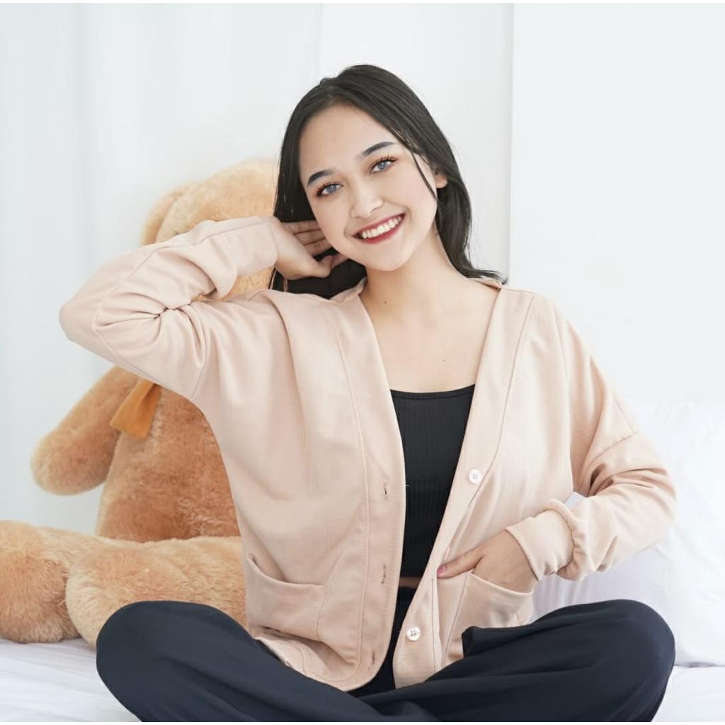 Tq88indonesia Fashion Baju Cardi Wanita Terbaru /  SILI APRIL KNIT CARDIGAN / Outer / Busana Luaran Cewek / Ootd