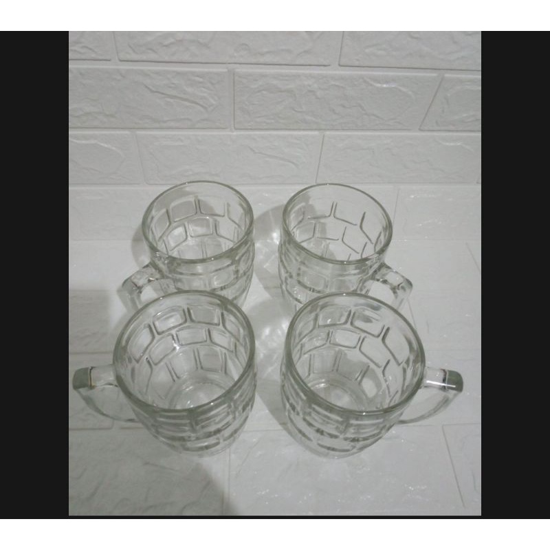 Gelas Kaca Besar/ Mug Gagang Kaca 700 ml / Gelas Gagang Besar Harga per pcs