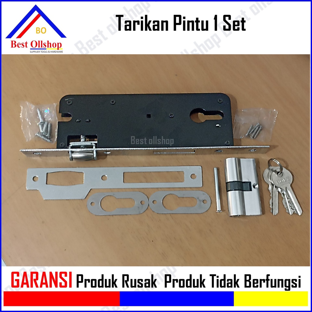 Handle Pintu Rumah 35 Cm Murah Minimalis Tarikan Pintu Pull Gagang Pintu Awet / Tarikan Pegangan Gagang Pintu Rumah Sisik Hitam 1 Set Body Pelor