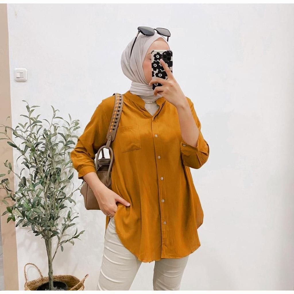 DAILY TOP BLOUSE // SHAKILA KEMEJA CRINCLE POCKET