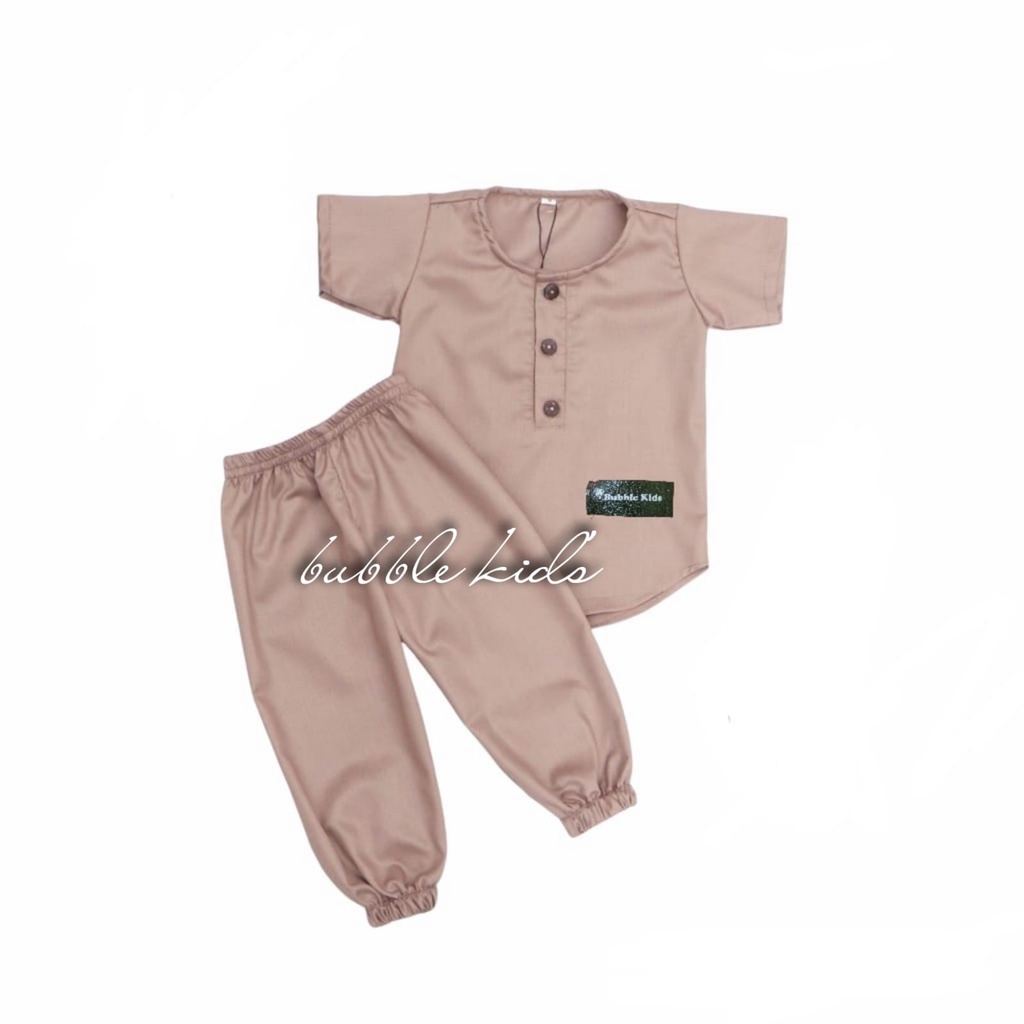 Setelan Koko Model Joger Anak Bayi Balita Fashion Muslim Katun Polos 0-2 Tahun maroon