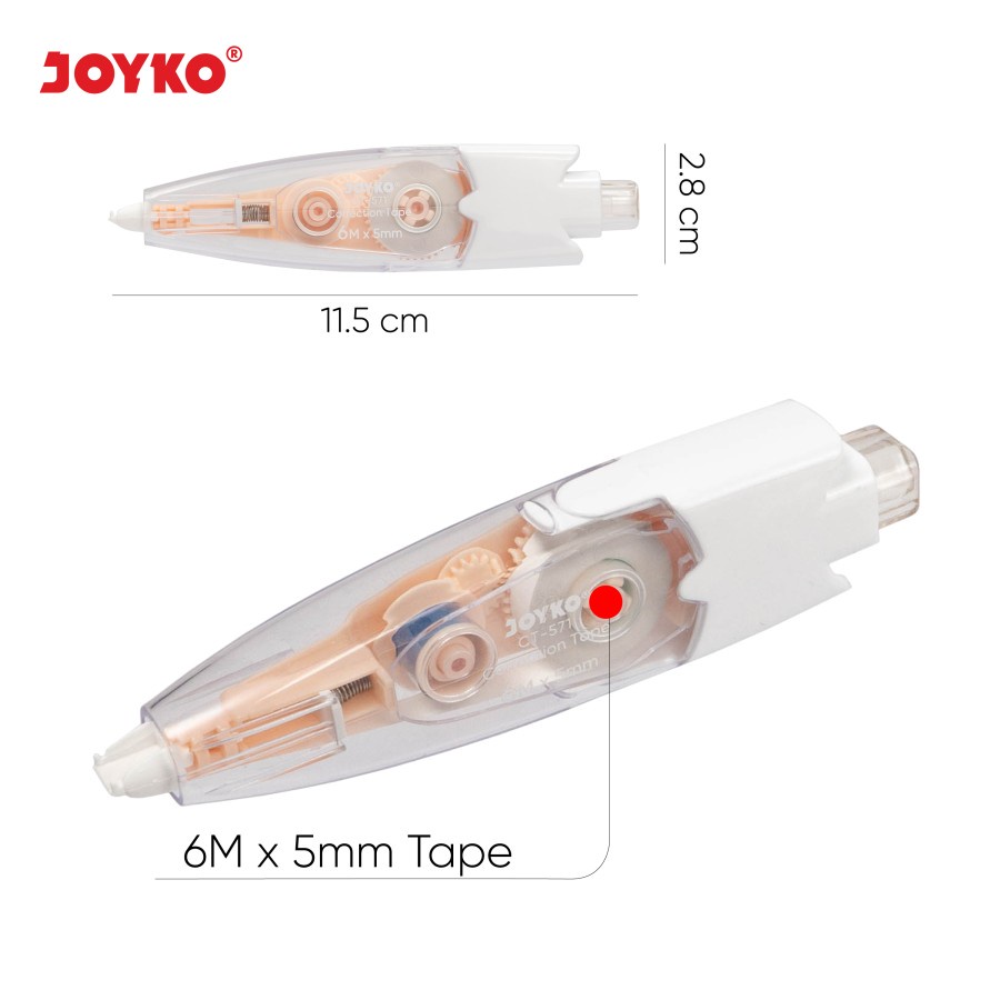 Correction Tape / Tip Ex Kertas Joyko CT-571 12M x 5mm / Pita Koreksi
