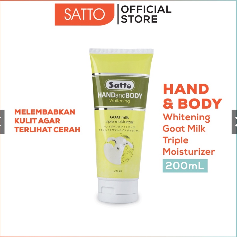 Satto Hand &amp; Body Whitening Goat Milk Triple Moisturizer 200 ml