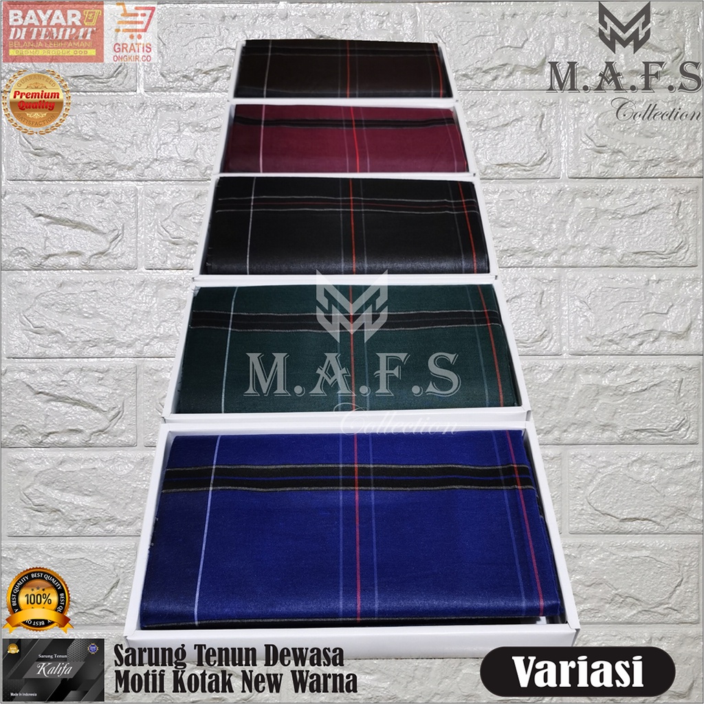 SARUNG DEWASA SARUNG TENUN MOTIF KOTAK TUMPAL KALIFA