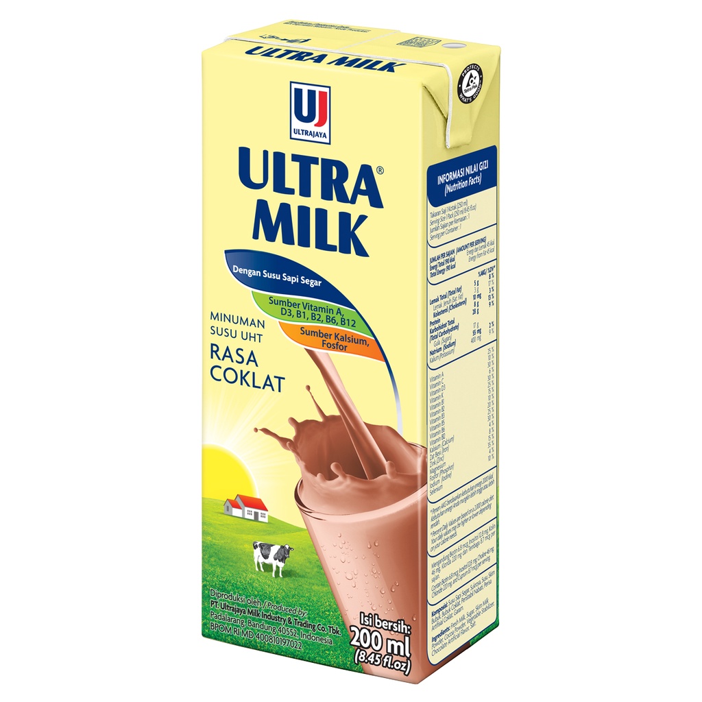 

Ultra Susu UHT Steril Slim Coklat 200 ml
