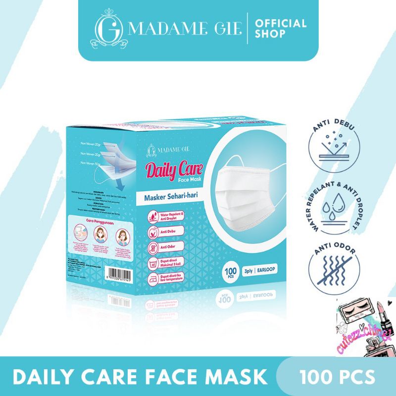 ☃️Cutezz_ching1☃️Madame Gie Daily Care Face Mask (satuan/per lembar)