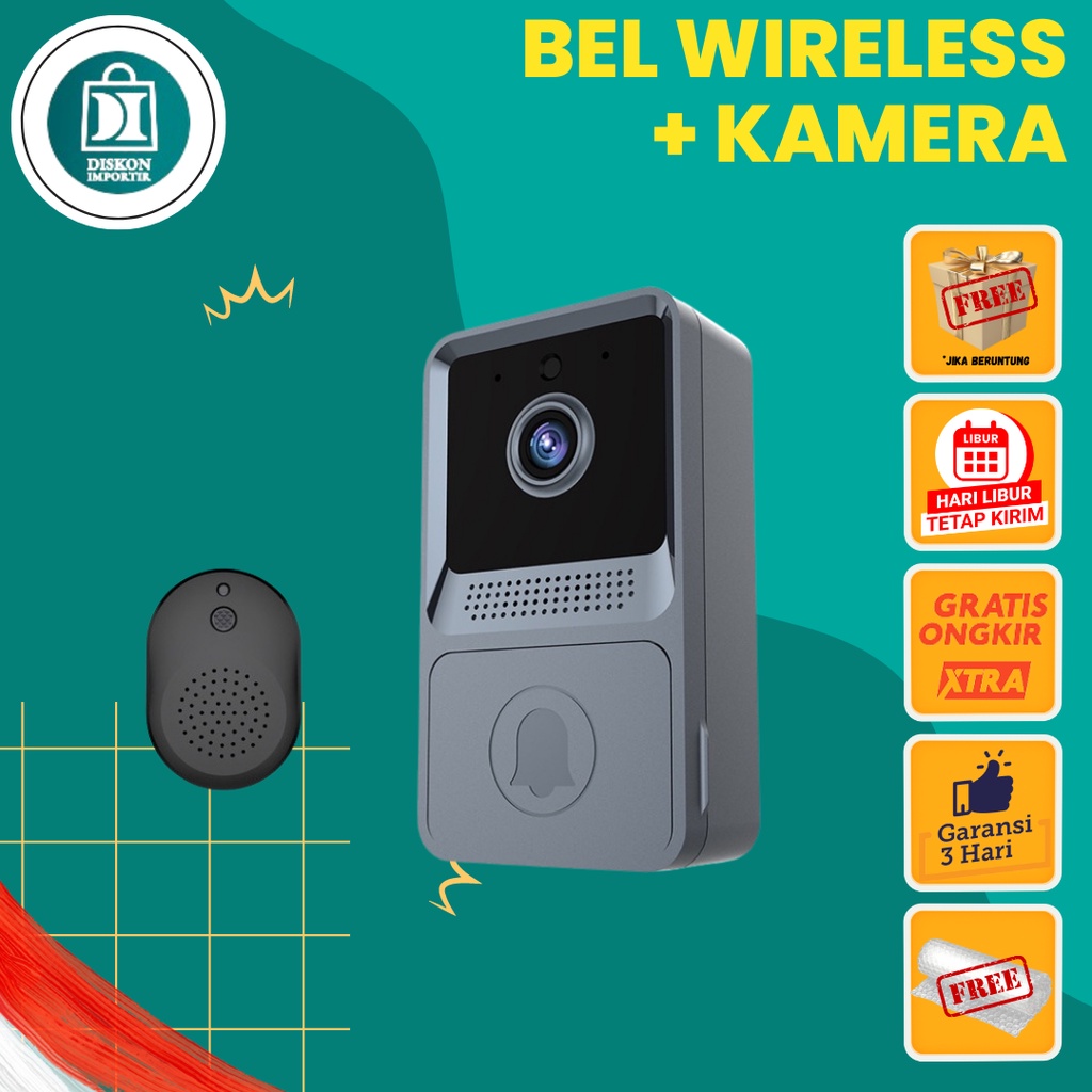 Bel rumah tanpa kabel Door BELL WITH CAMERA WiFi Video DOORBELL - Bel Pintu Pintar Kamera (Wireless)