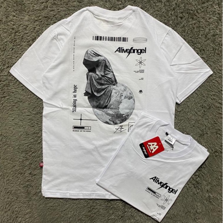 T-SHIRT / KAOS DISTRO ORIGINAL / ALIVE ANGEL / KAOS PATUNG / PRIA WANITA / KAOS OBLANG / MITOLOGI / 