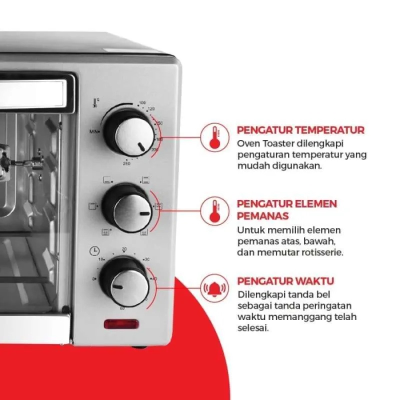 Oven MASPION 25 liter. Tungku pemanggang Oven toaster. MOT-2502BS ORI