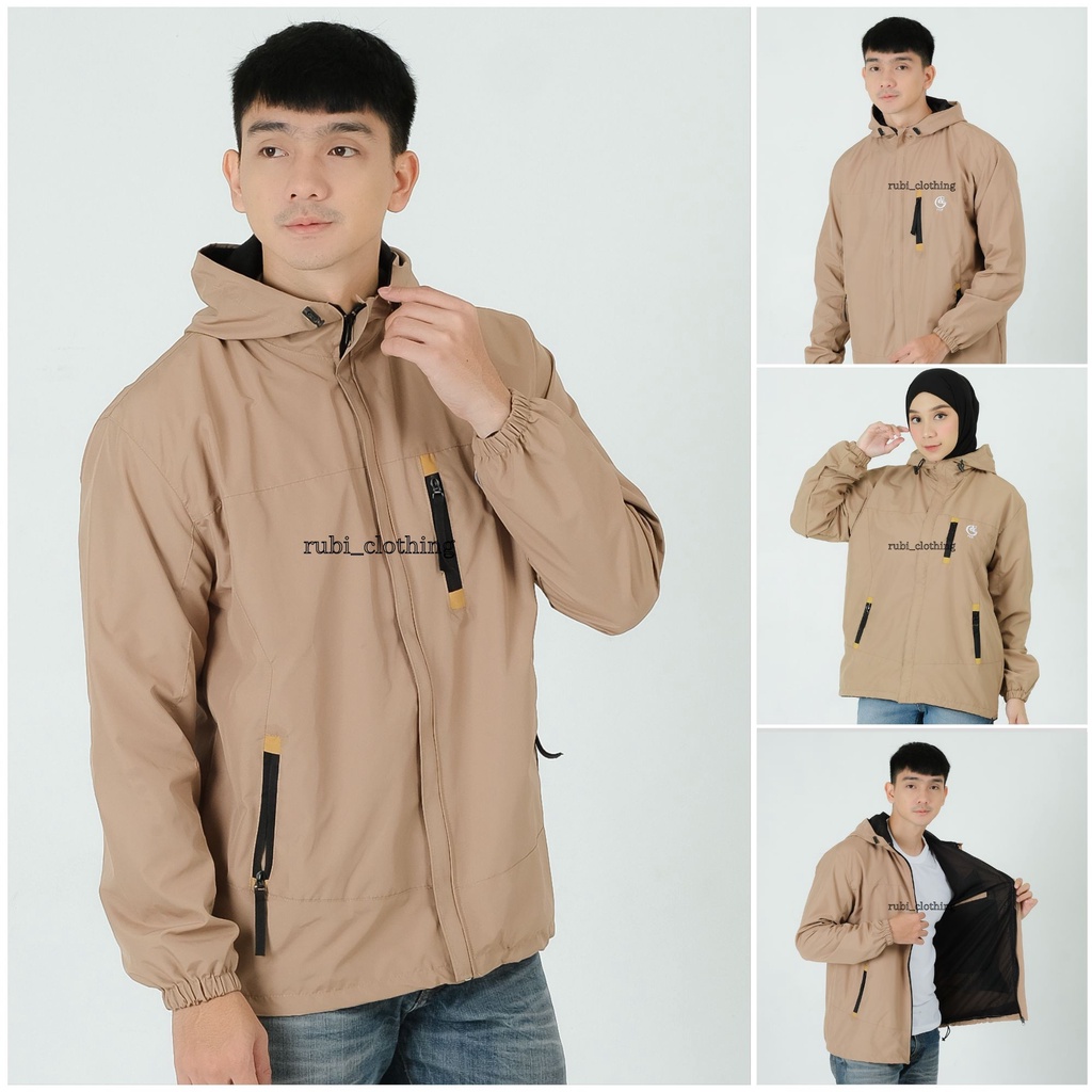 Jaket Parasut Pria Waterproof Original FCF size M L XL XXL / Jaket Pria Musim Dingin Jumbo Anti Air