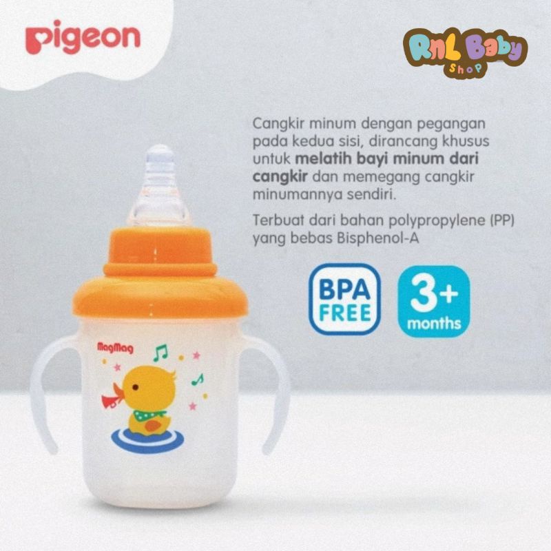 Pigeon Mag Mag Nipple Cup Step 1 Slim Neck Type (3+ Bulan) - Gelas Bayi