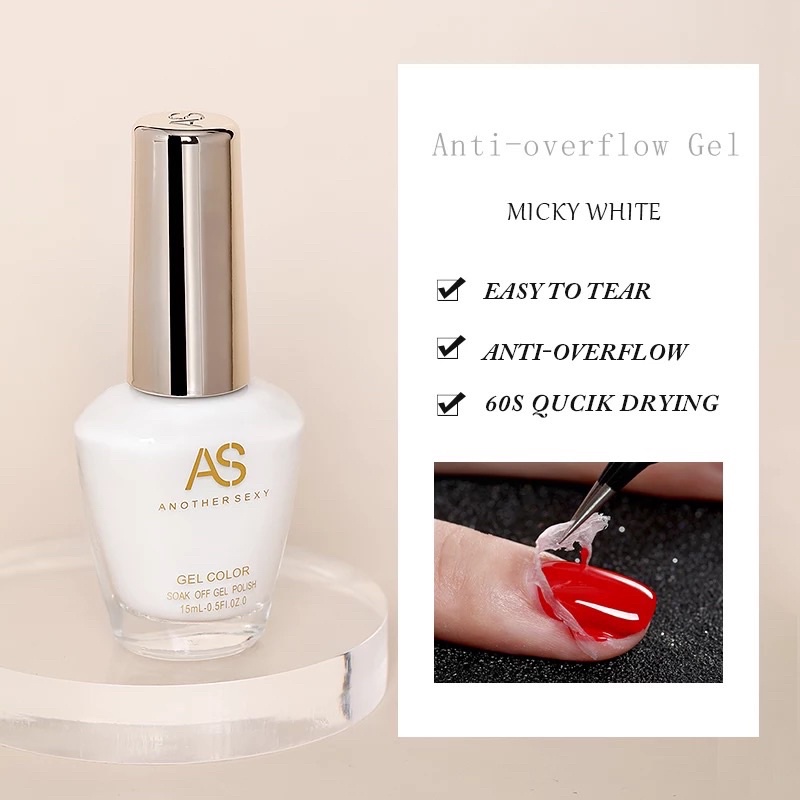 AS Anti-Overflow Gel 15ml Cuticle Protector Skin Nail Polish Peel Off Latex