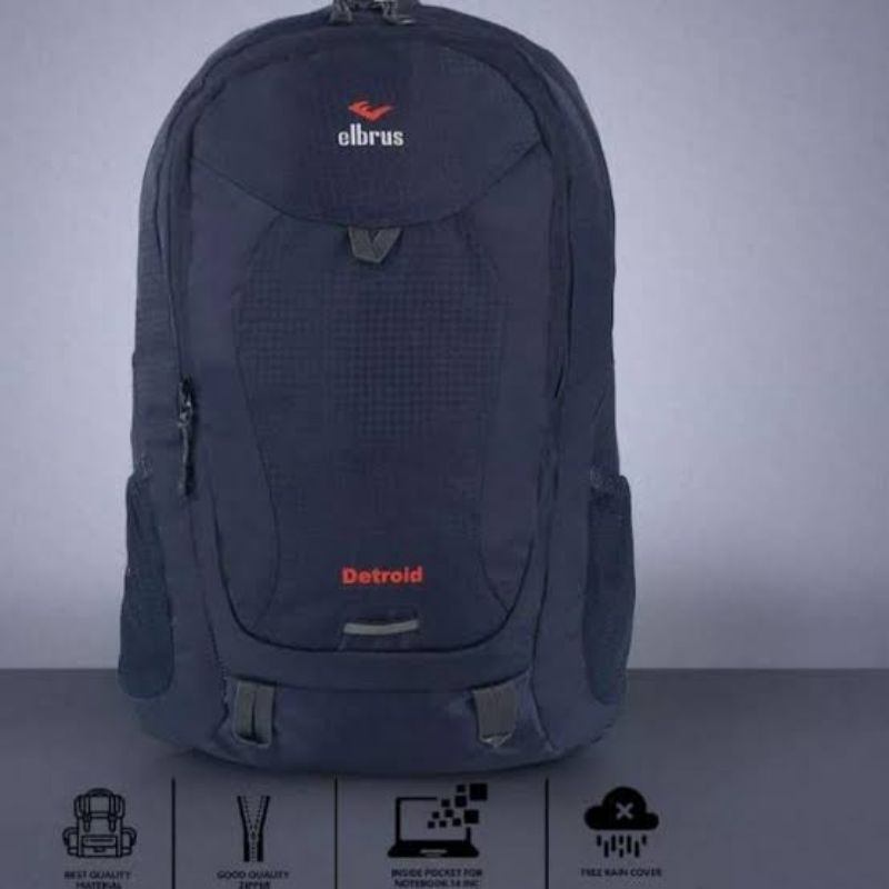 Tas Ransel Elbrus Detroid 25 Liter Original Laptop Raincover / Tas Backpack Elbrus