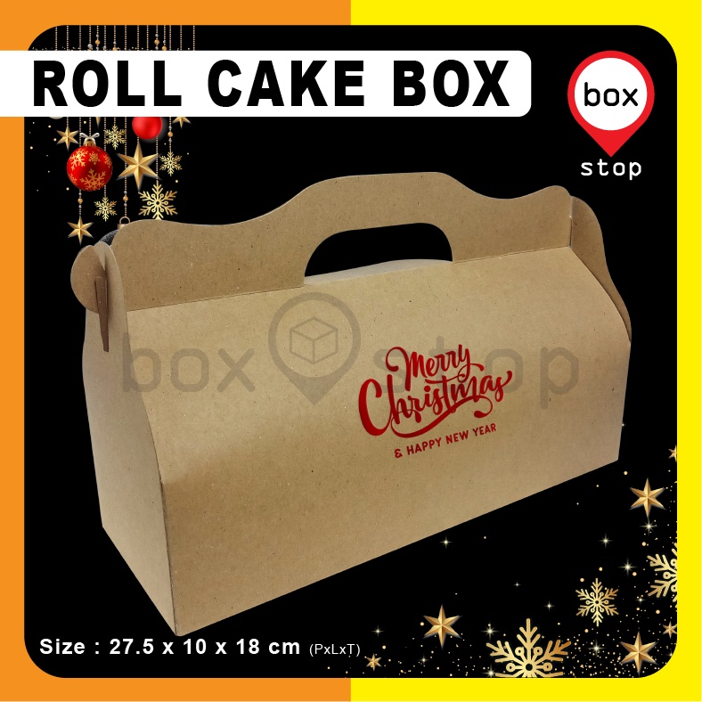 

Box Kotak Dus Kue NATAL JINJING - KRAFT COKLAT - 27,5x10x18cm (10 pcs)