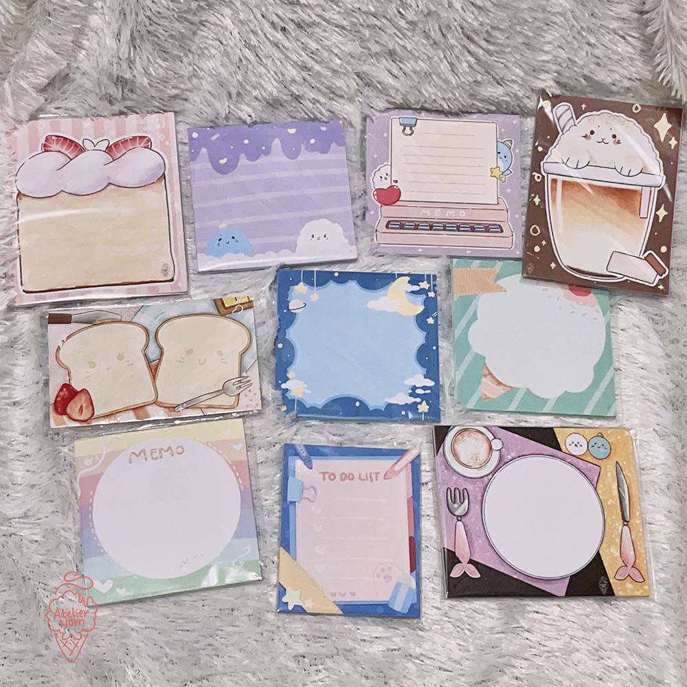 

[AtelierNom] Cute Aesthetic Memopad untuk Bujo sekolah kantor