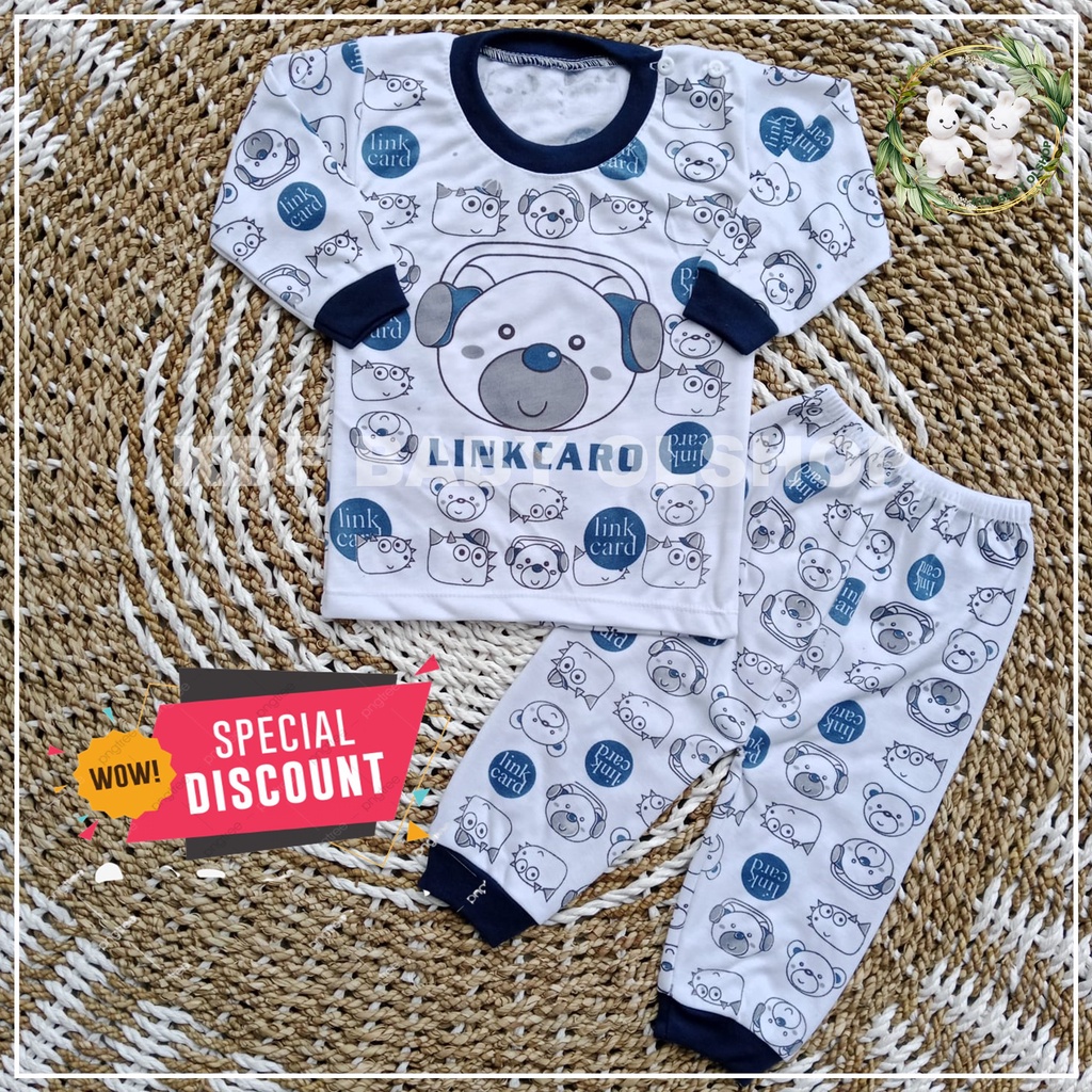 3 setelan bayi lengan panjang motip link caro set anak laki laki stelan anak bayi perempuan baju setelan bayi 0-12 bulan