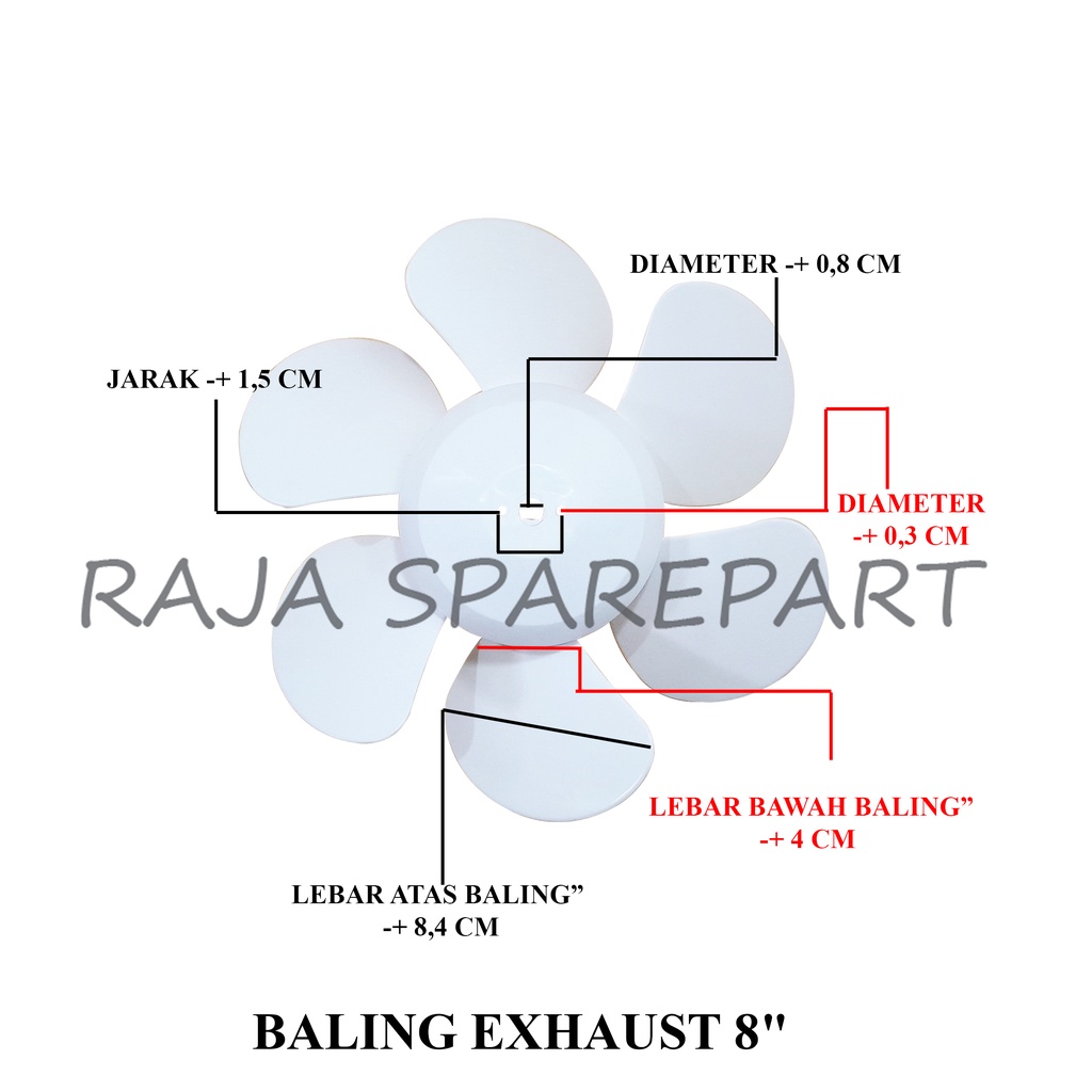 BALING-BALING EXHAUST 8&quot;/ KIPAS ANGIN HEXOS /WALL EXHAUST