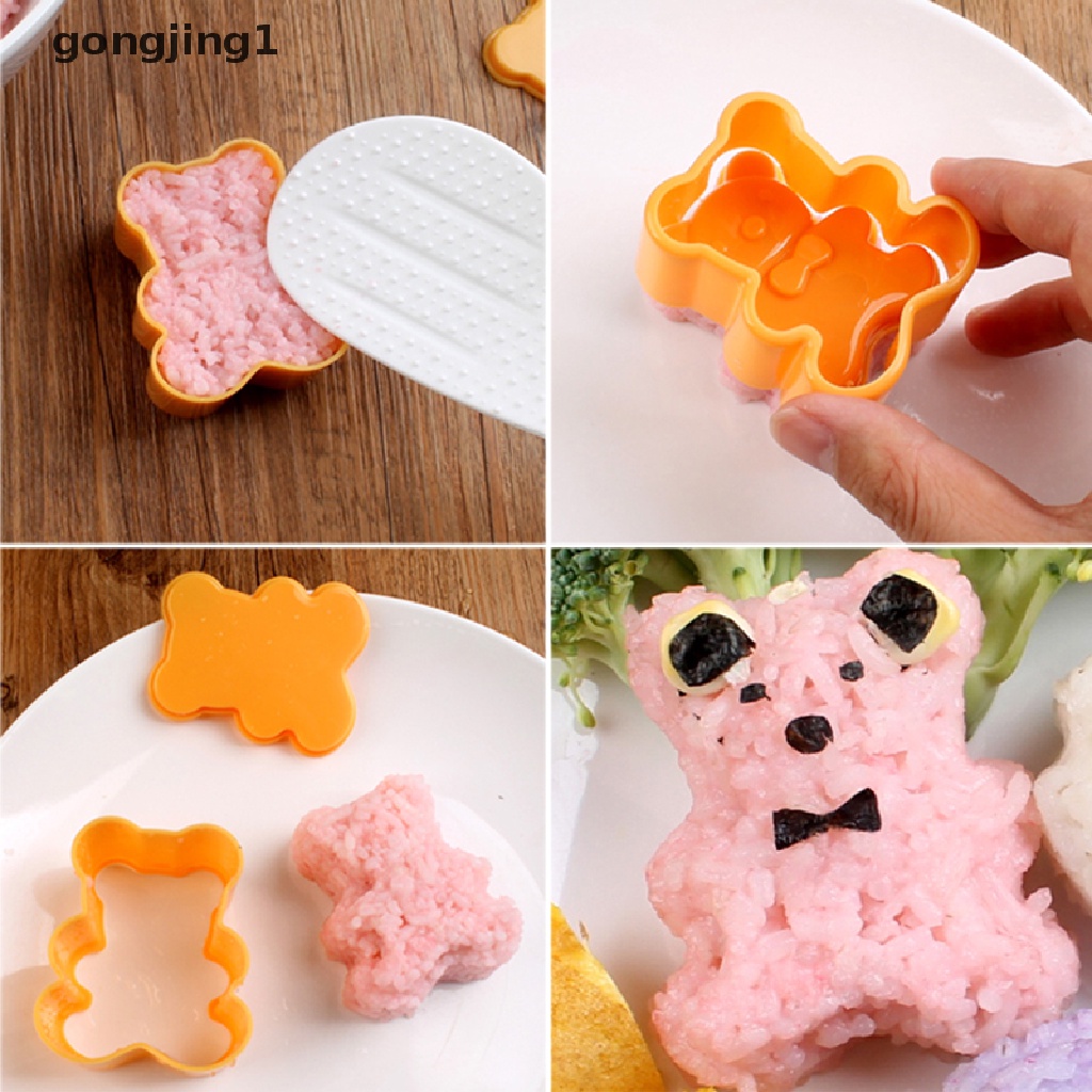 Ggg 3Pcs Cetakan Sandwich Lucu Beruang Gajah Ikan Roti CakeBiscuit Embos Perangkat Pemotong Kue Kering Baking Pastry Alat Kue Kartun Hewan Bola Nasi DIY Mold ID