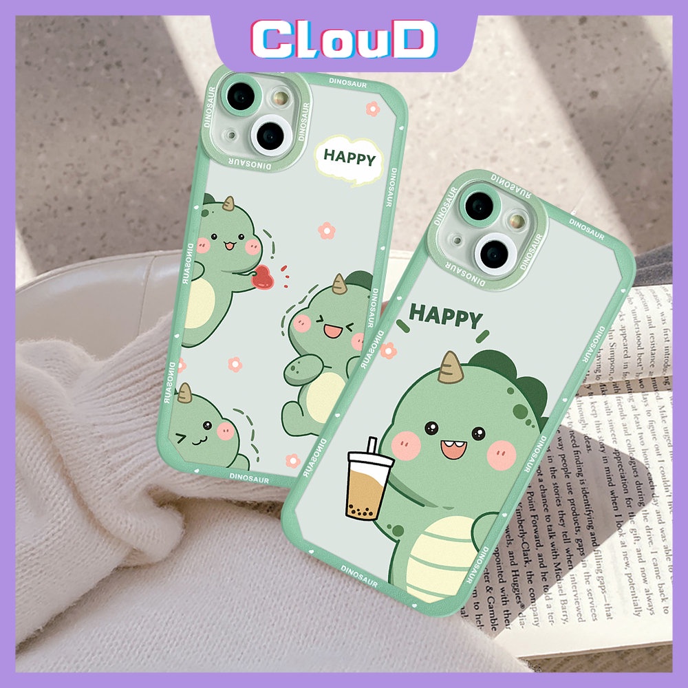 Casing Soft Milk Tea Case Samsung A04s A13 A12 A23 A10 A32 A52 A33 A22 A50s A03 A20s A02 M23 A72 A03s A30s A52s A50 A21s A51 A11 A71 A53 A73 A20 A30 A31 Sarung Dinasour Kartun Lucu