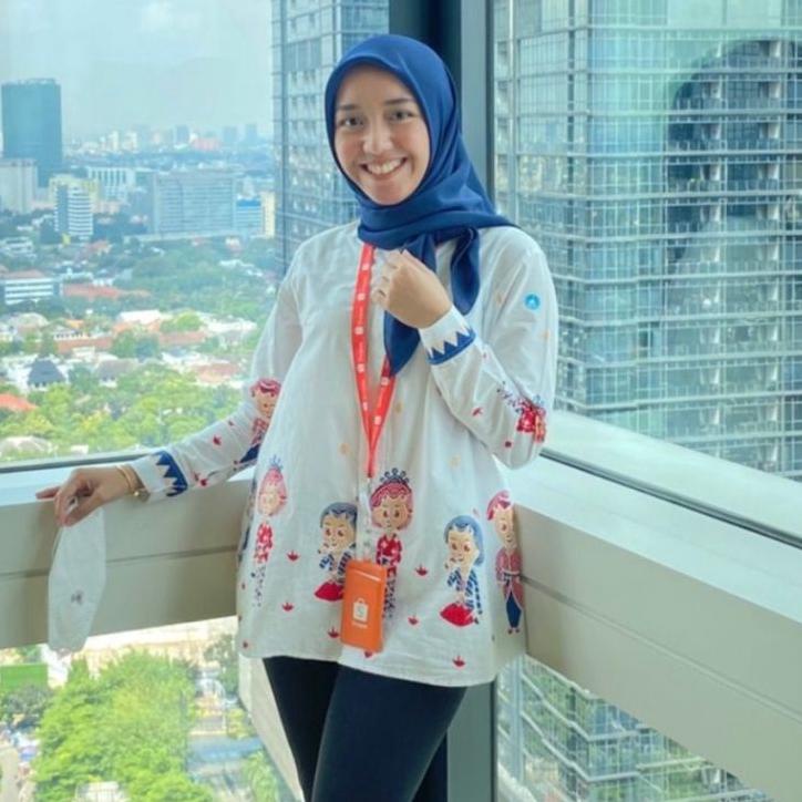 Best Product Nona blus batik modern lucu motif mbok jamu model kekinian murah batik kerja kantor