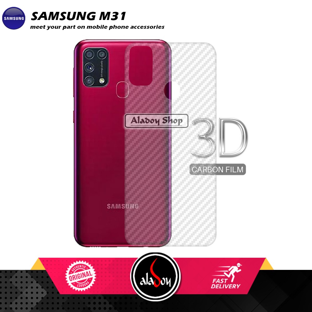 Tempered Glass Anti SPY Samsung M21/M31/M30S Anti Gores Privacy + Tempered Glass kamera dan Skin Carbon