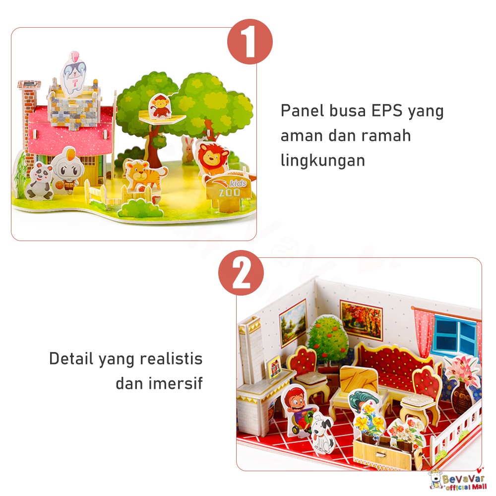 Bevavar Diy Mainan Edukasi Anak Jigsaw Puzzle 3D